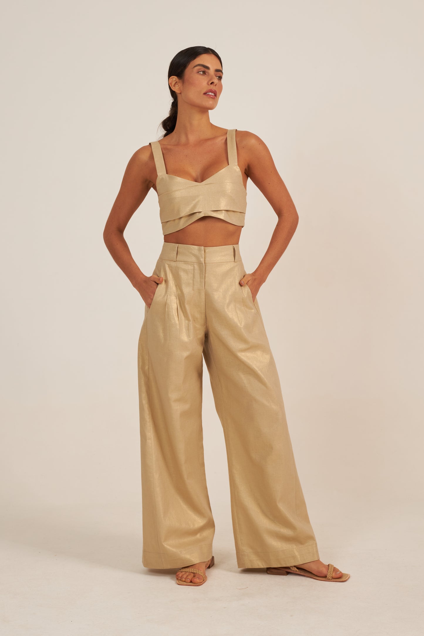 Cropped Shine Dourado